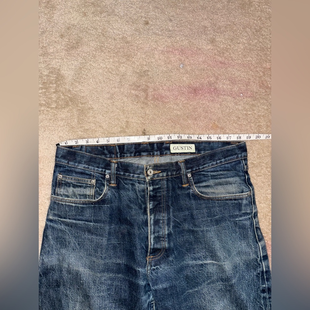 GUSTIN #75 Okayama Straight Jeans Mens Size 38 x 36 Japanese Selvedge Button Fly - Picture 2 of 13